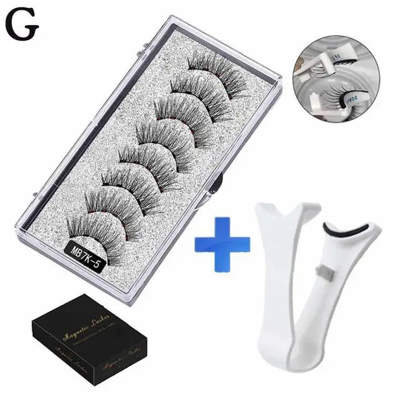 3D Natural Magnetic Eyelashes,With 5 Magnetic Lashes Shipping Box Eyelashes Handmade False Gift Reusable Support Drop Magne T6N2