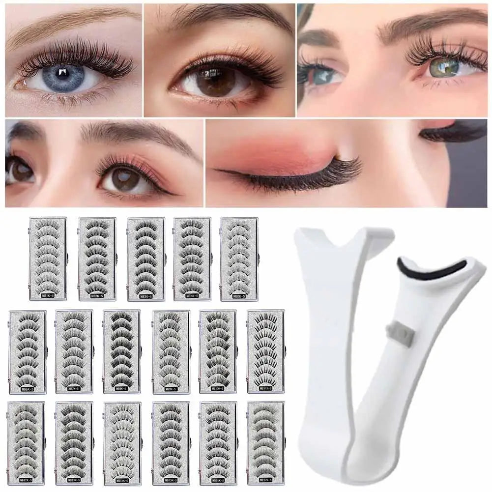 3D Natural Magnetic Eyelashes,With 5 Magnetic Lashes Shipping Box Eyelashes Handmade False Gift Reusable Support Drop Magne T6N2